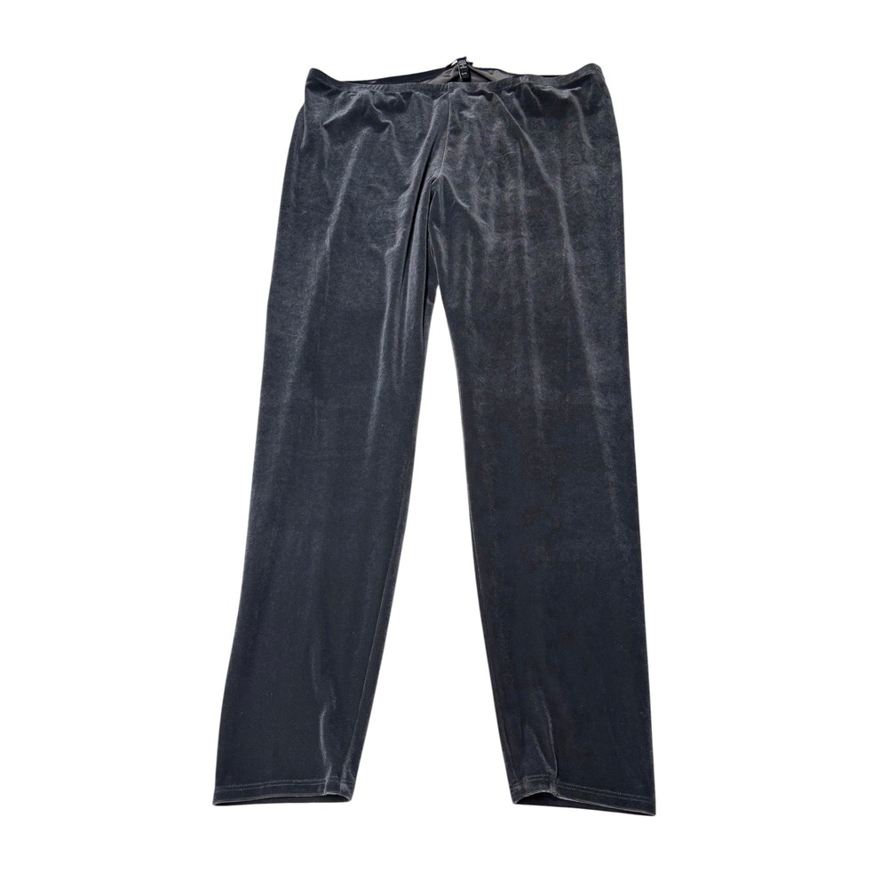 Eileen Fisher Charcoal Black Velvet Straight Leg Womens XL 36X28 Recycled